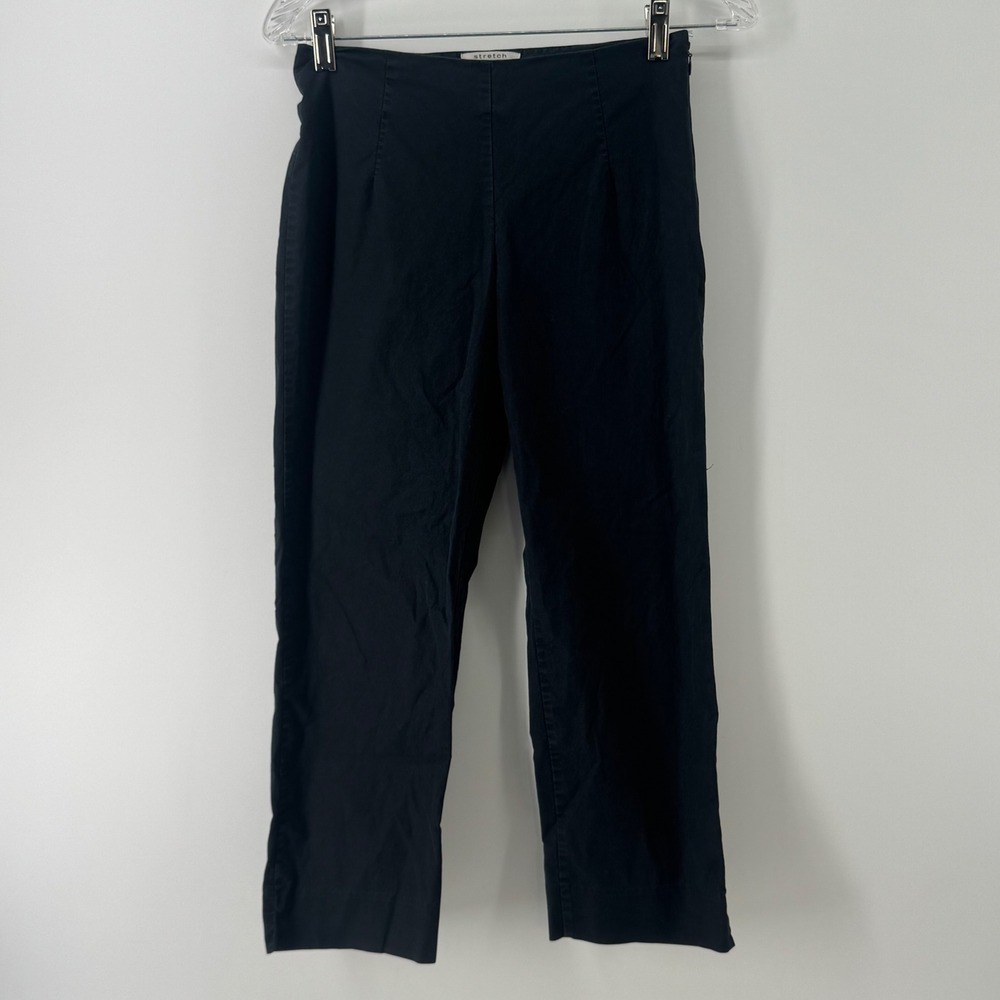 Vintage Gap Factory Black Stretch Side Zip Pants Split Hem Size 1 100320-00-1